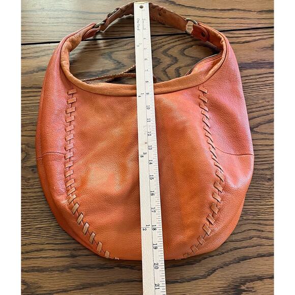 BANANA REPUBLIC Orange Leather Forite Hobo Purse - Picture 5 of 6